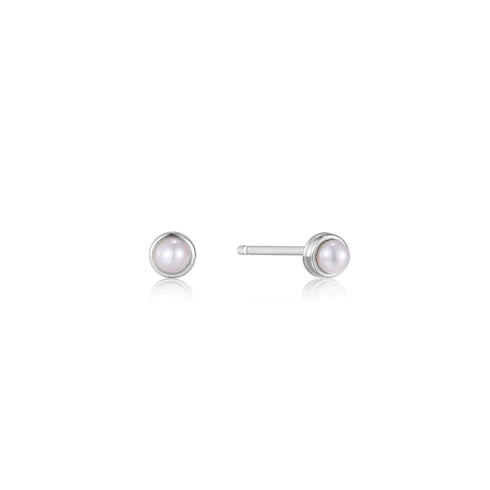 Boucles d'oreilles cabochon en perles d'argent