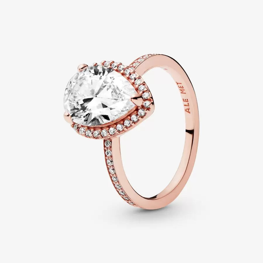 Bague Halo Larme scintillante