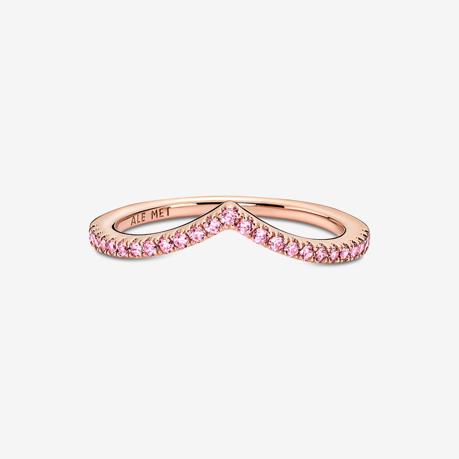 Bague Vœu rose scintillant Pandora Timeless