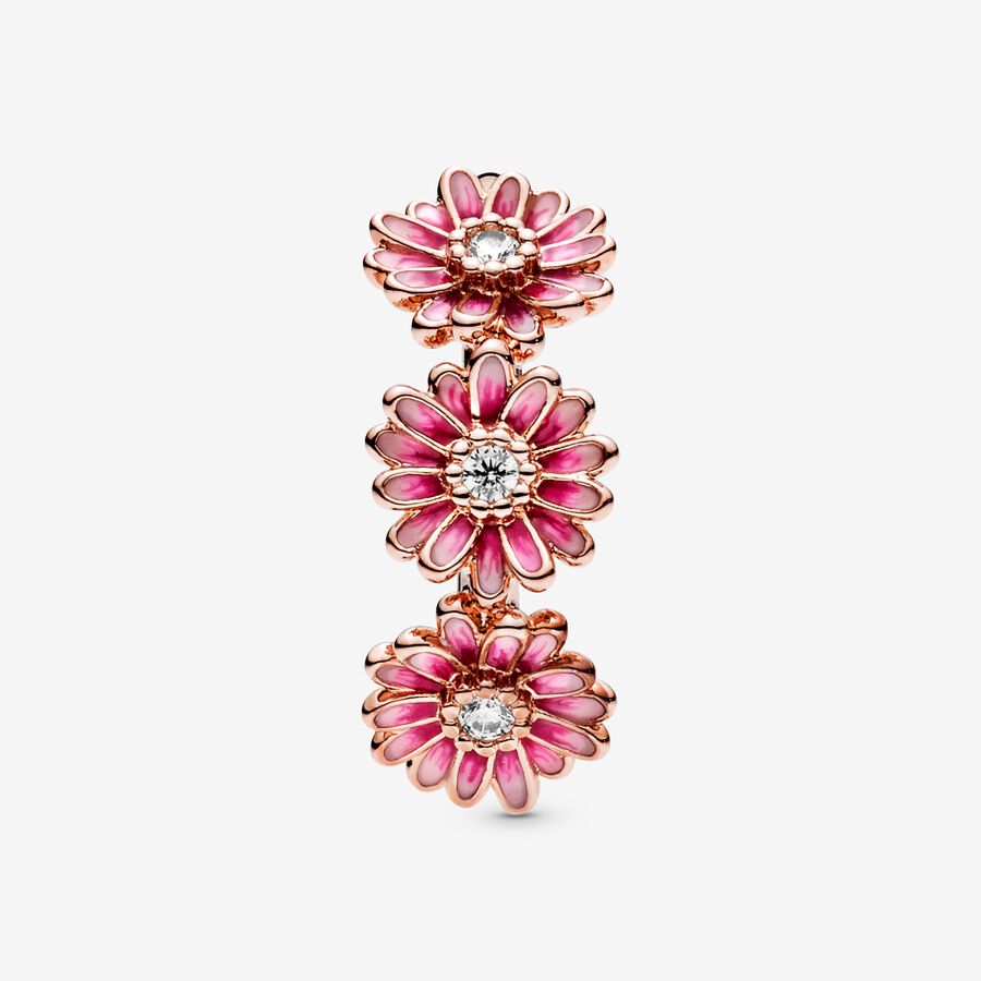 Bague Trio de marguerites roses