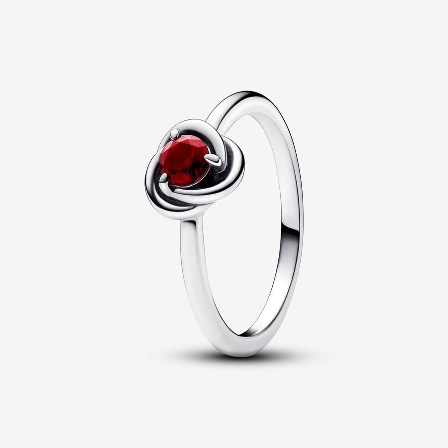 Janvier Bague Cercle éternel rouge