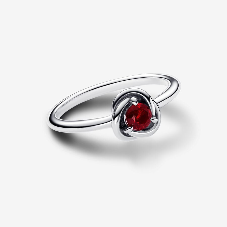 Janvier Bague Cercle éternel rouge