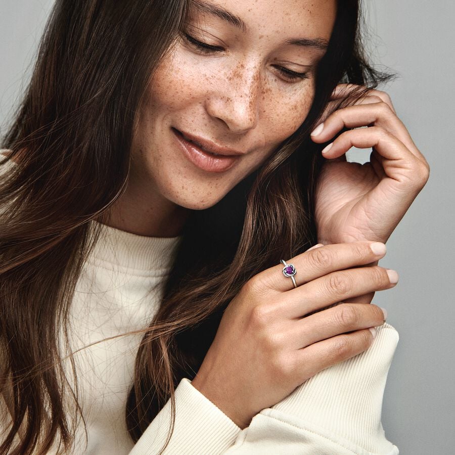 Février Bague Cercle éternel mauve