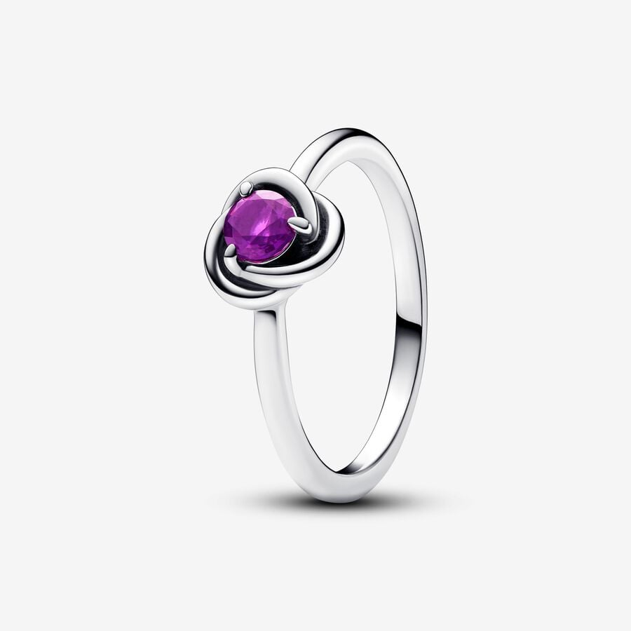 Février Bague Cercle éternel mauve