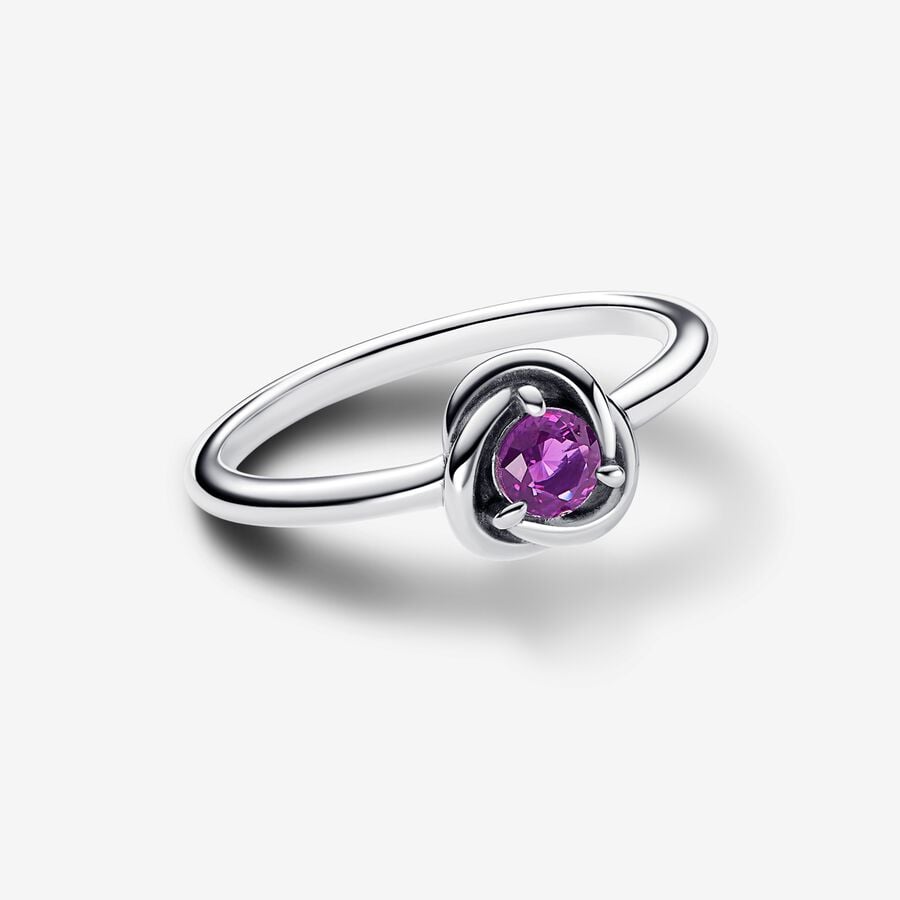 Février Bague Cercle éternel mauve