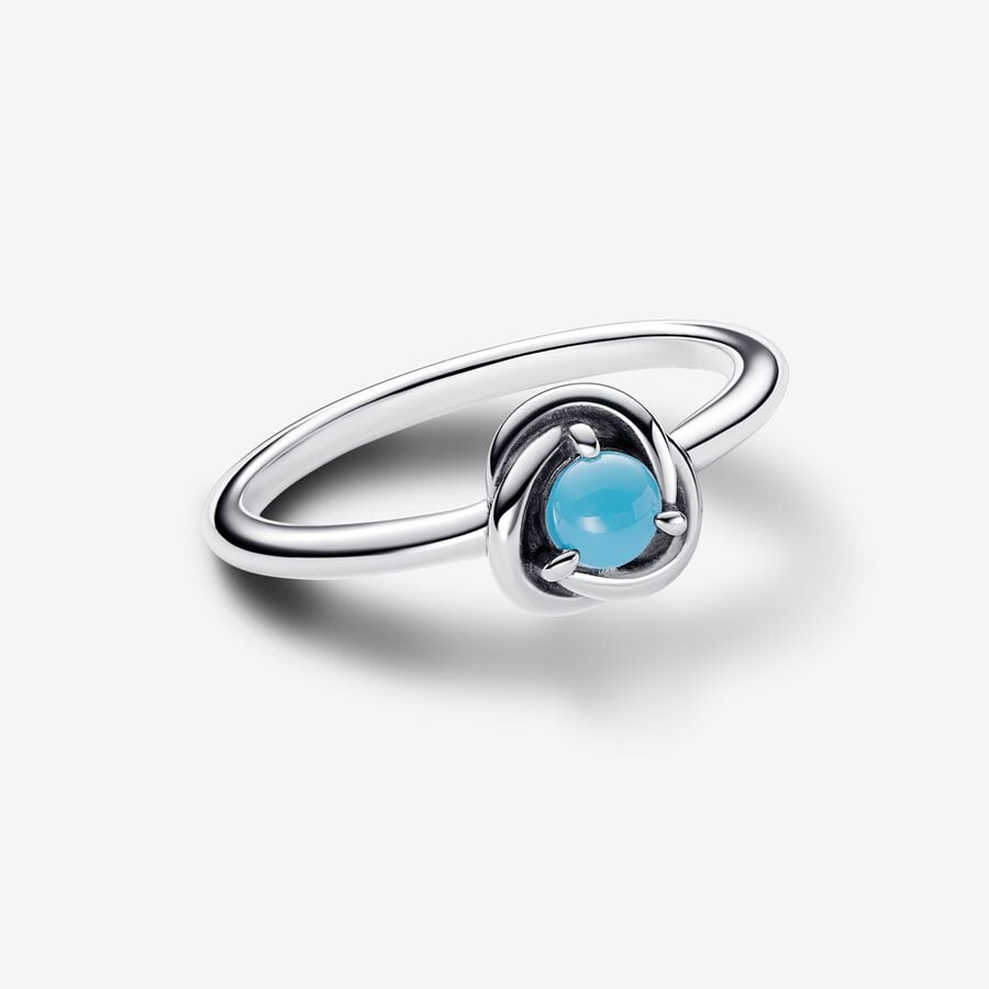 Decembre Bague Cercle éternel bleu turquoise