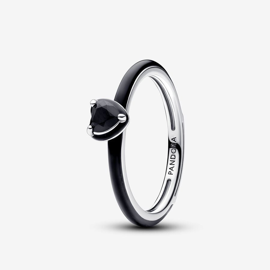 Bague Cœur chakra noir Pandora ME