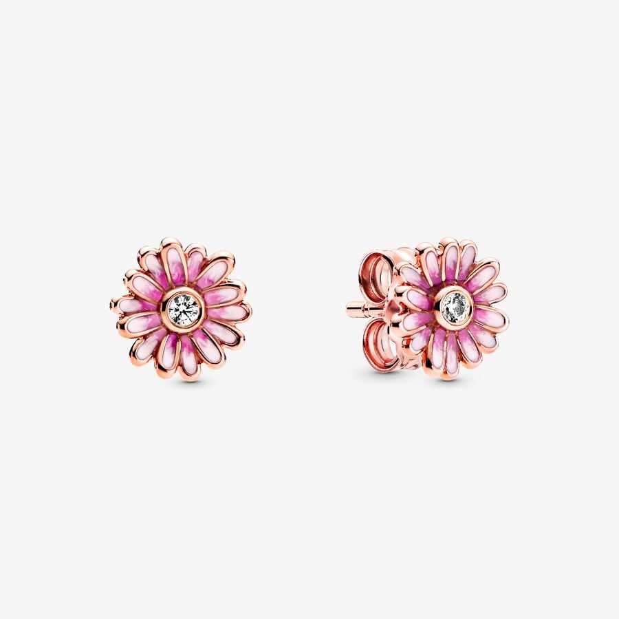 Clous d’oreille Marguerite rose