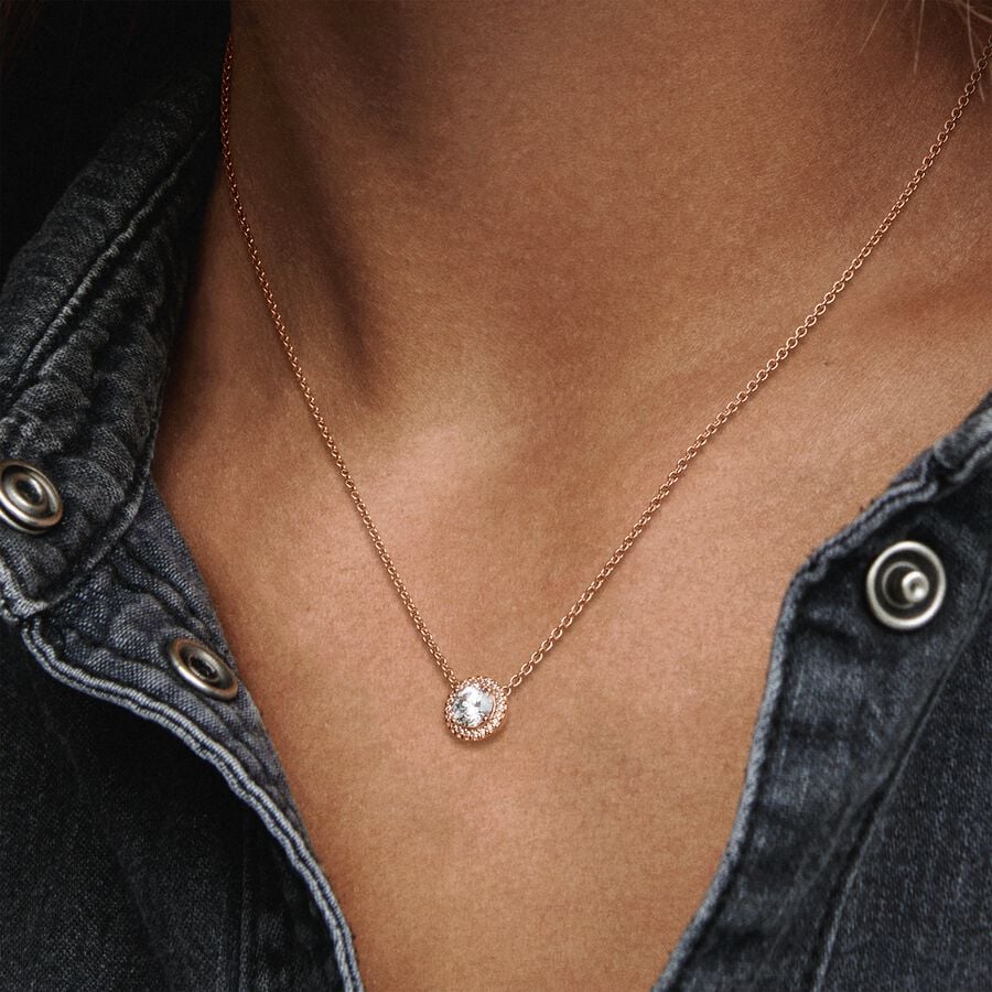 Collier Halo scintillant rond