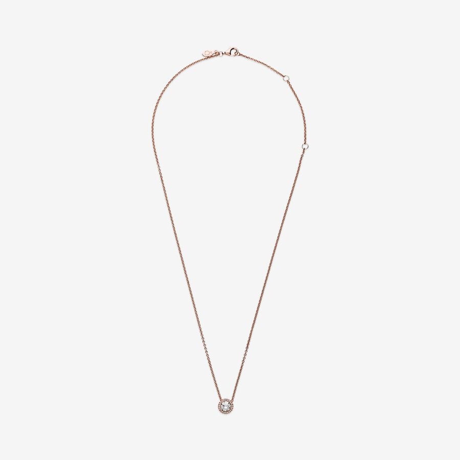 Collier Halo scintillant rond