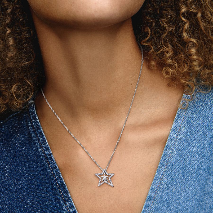 Collier Étoile asymétrique en pavé