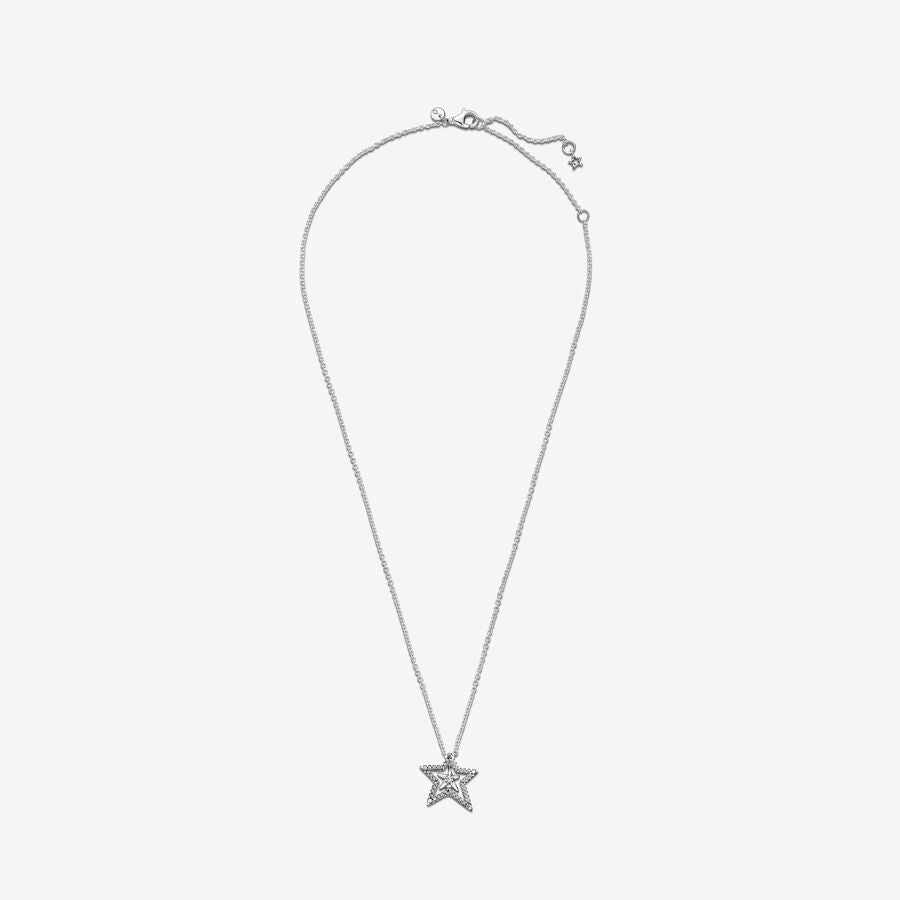 Collier Étoile asymétrique en pavé