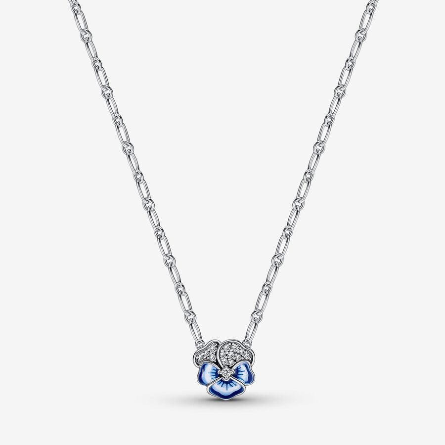 Collier à pendentif Pensée bleue