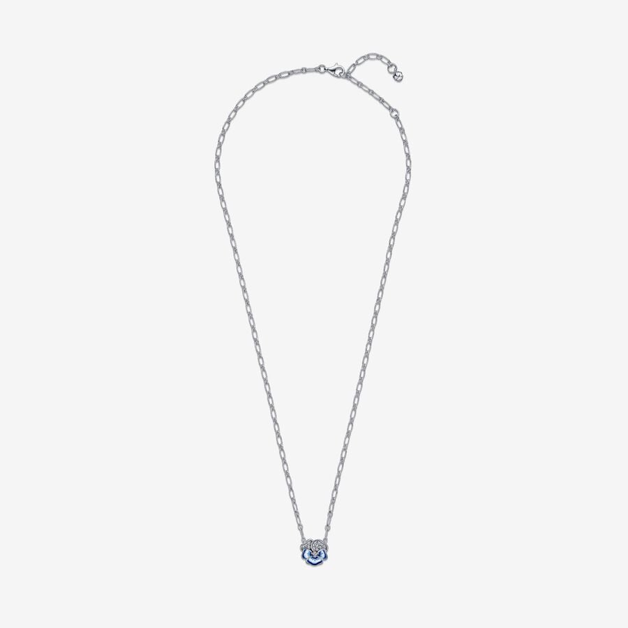 Collier à pendentif Pensée bleue