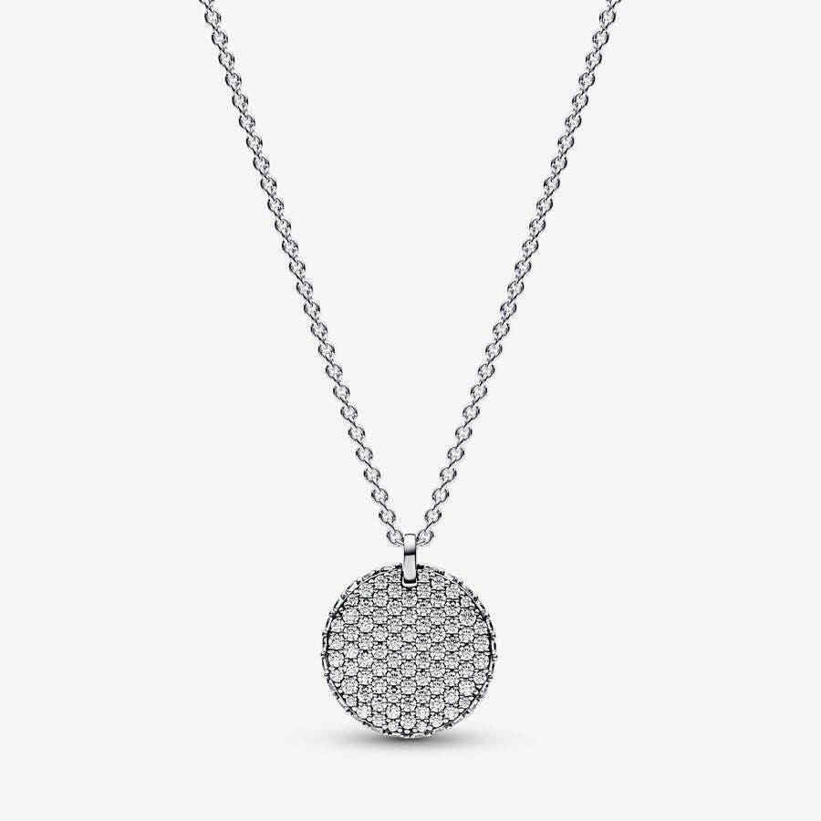 Collier à pendentif Rond en pavé Pandora Timeless