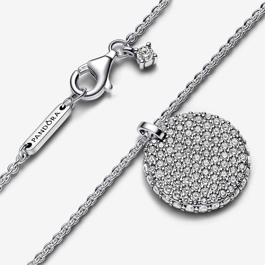 Collier à pendentif Rond en pavé Pandora Timeless