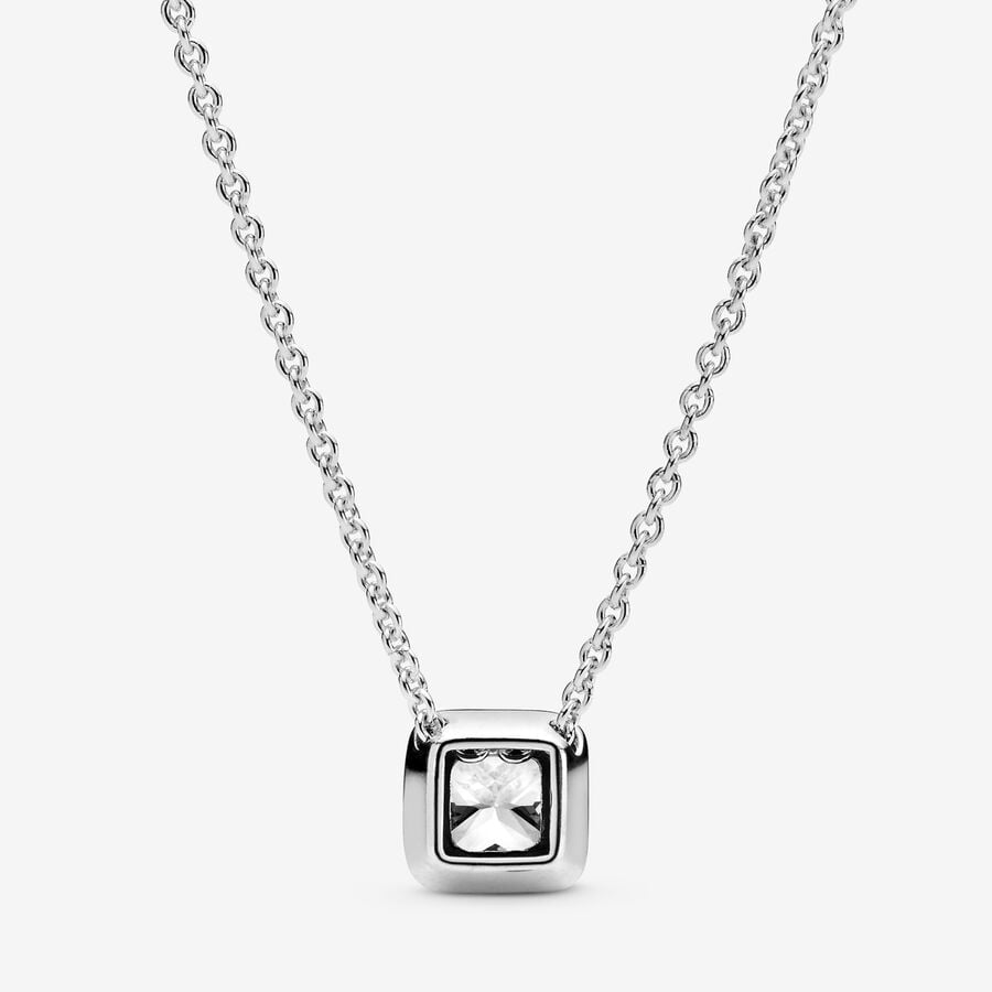 Collier Halo carré scintillant