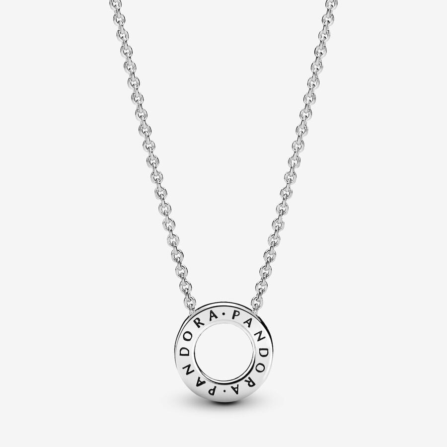 Collier Cercle en pavé avec logo Pandora