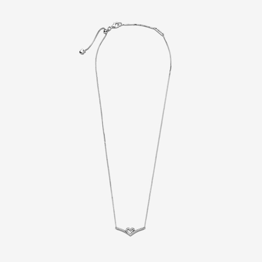 Collier en forme de cœur Chevron scintillant