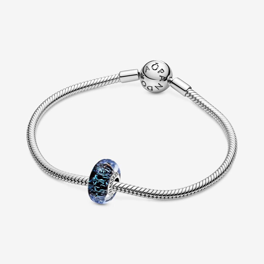 Charm Océan en verre de Murano à vagues bleu foncé