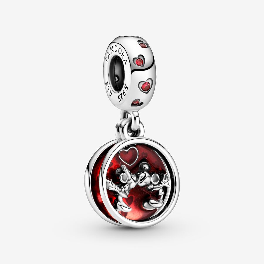 Charm-pendentif Mickey Mouse et Minnie Mouse Amour et bisous