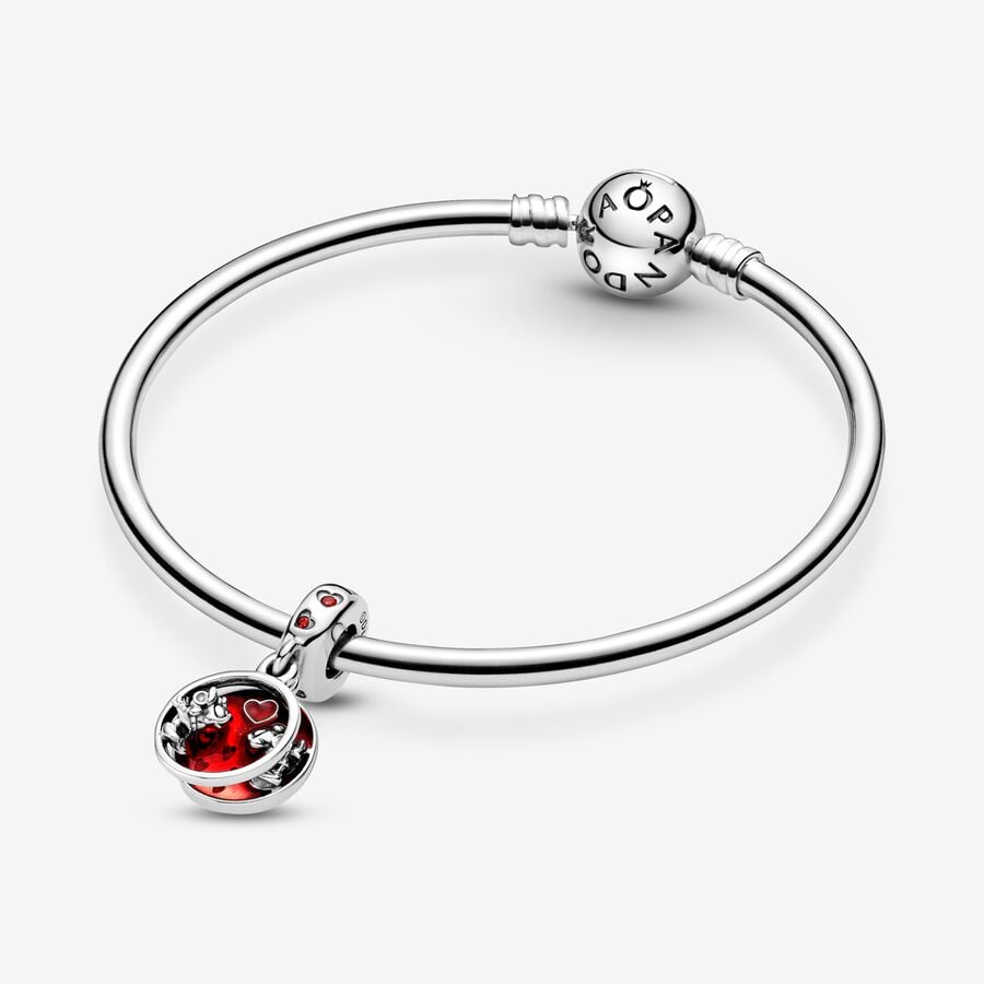 Charm-pendentif Mickey Mouse et Minnie Mouse Amour et bisous