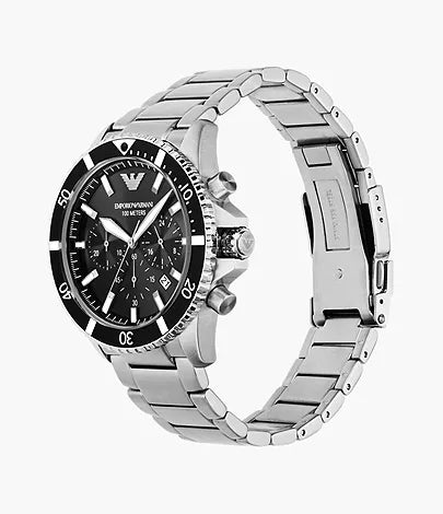 EMPORIO Montre chronographe en acier inoxydable