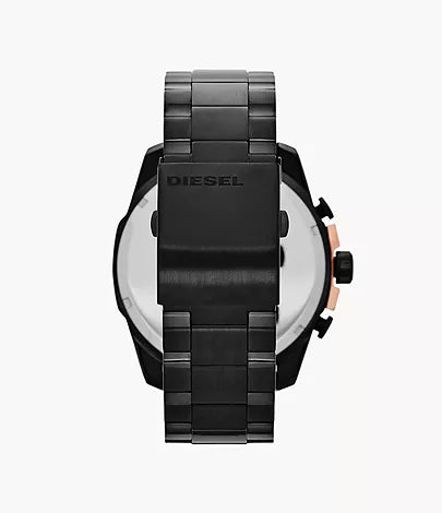 DIESEL Montre chronographe Mega Chief en acier inoxydable noir pour hommes Diesel