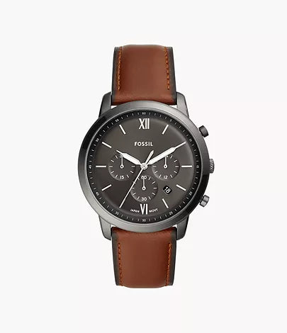 FOSSIL Montre chronographe Neutra en cuir ambré