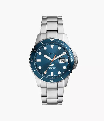 FOSSIL Montre à trois aiguilles avec date Fossil Blue Dive en acier inoxydable