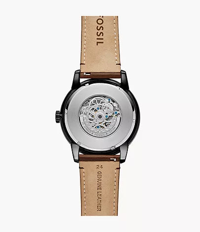 FOSSIL Montre automatique Townsman 48 mm avec cuir brun