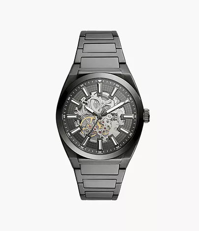 FOSSIL Montre automatique en acier inoxydable fumée Everett