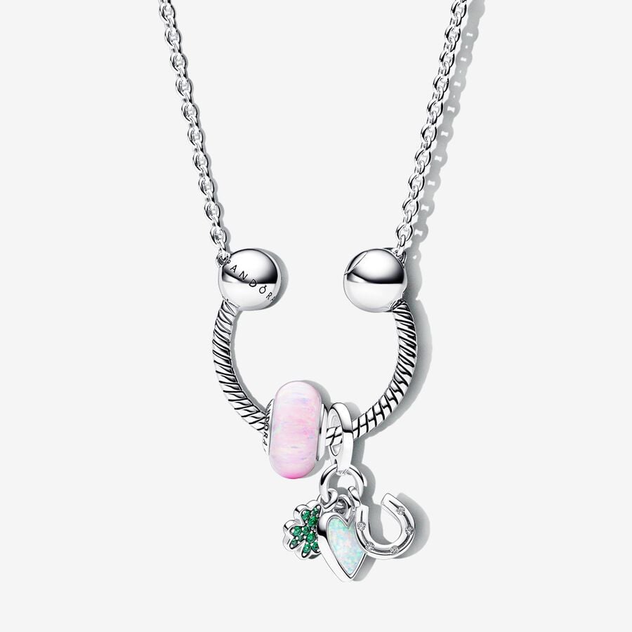 Collier à pendentif à charms en forme de U Pandora Moments