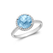 SKY BLUE TOPAZ & DIAMOND RING C