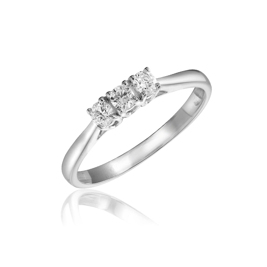 Three Stone Solitaire Diamond Ring