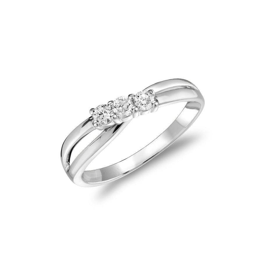 Three Stone Solitaire Fashion Ring