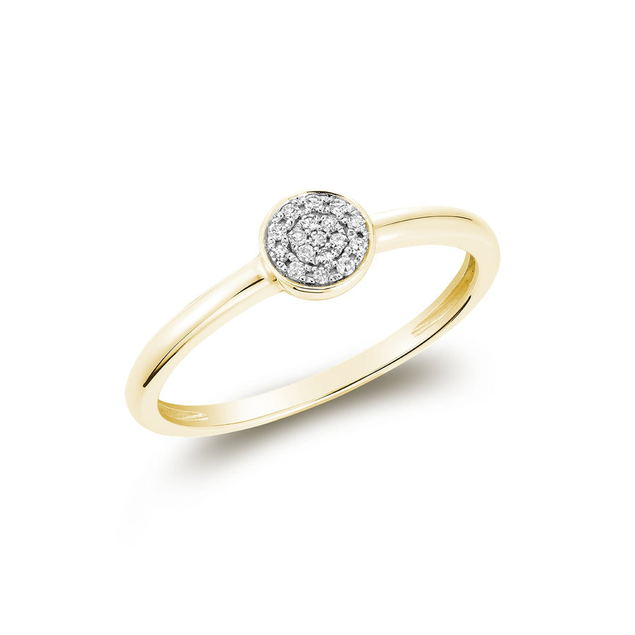 Round Pave Diamond Ring