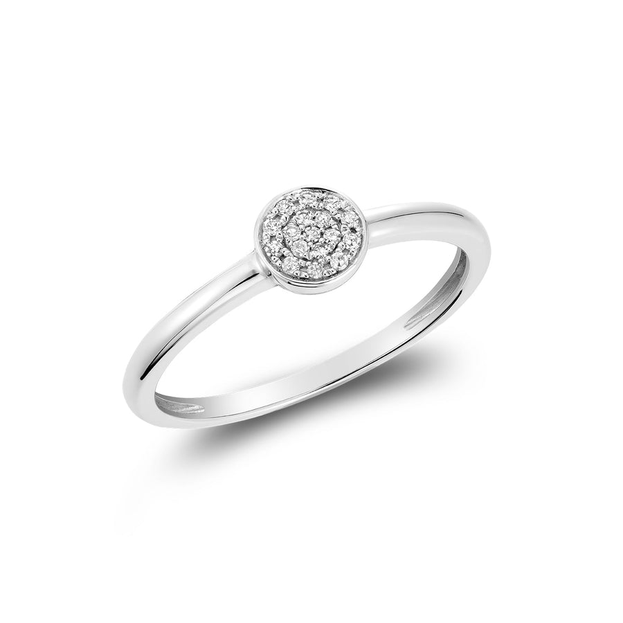 Round Pave Diamond Ring