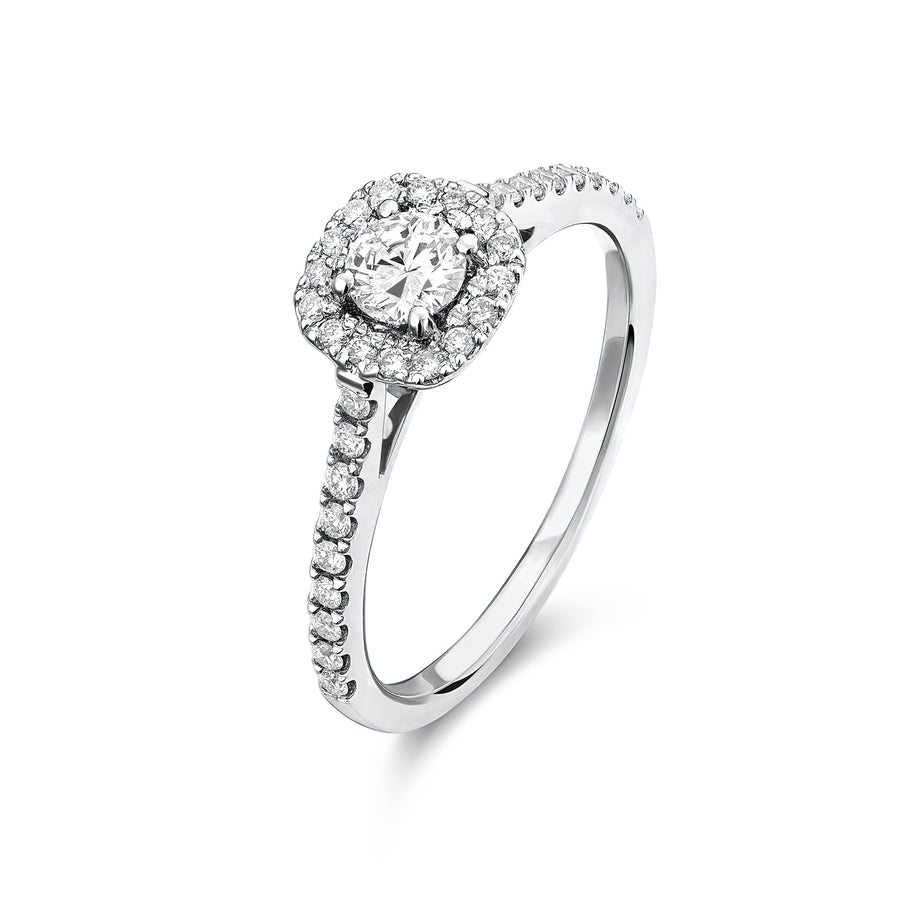 Cushion Halo Diamond Engagement Ring