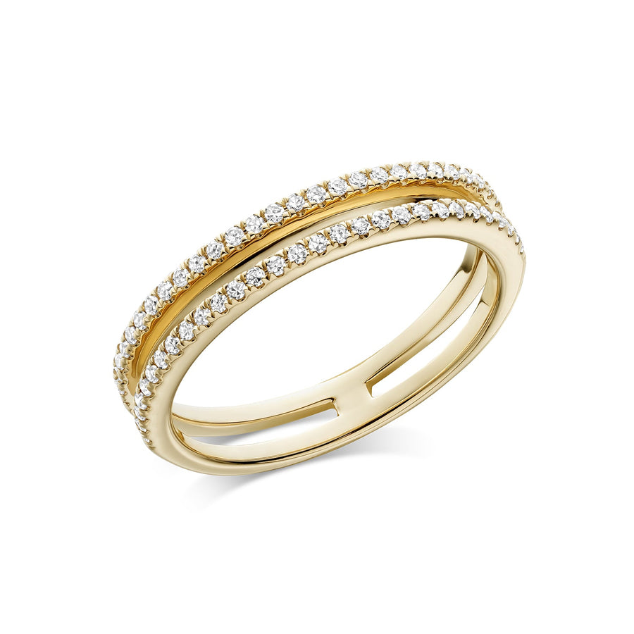 Double Bar Fashion Diamond Ring