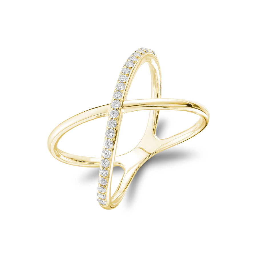 Diamond Crossover Ring