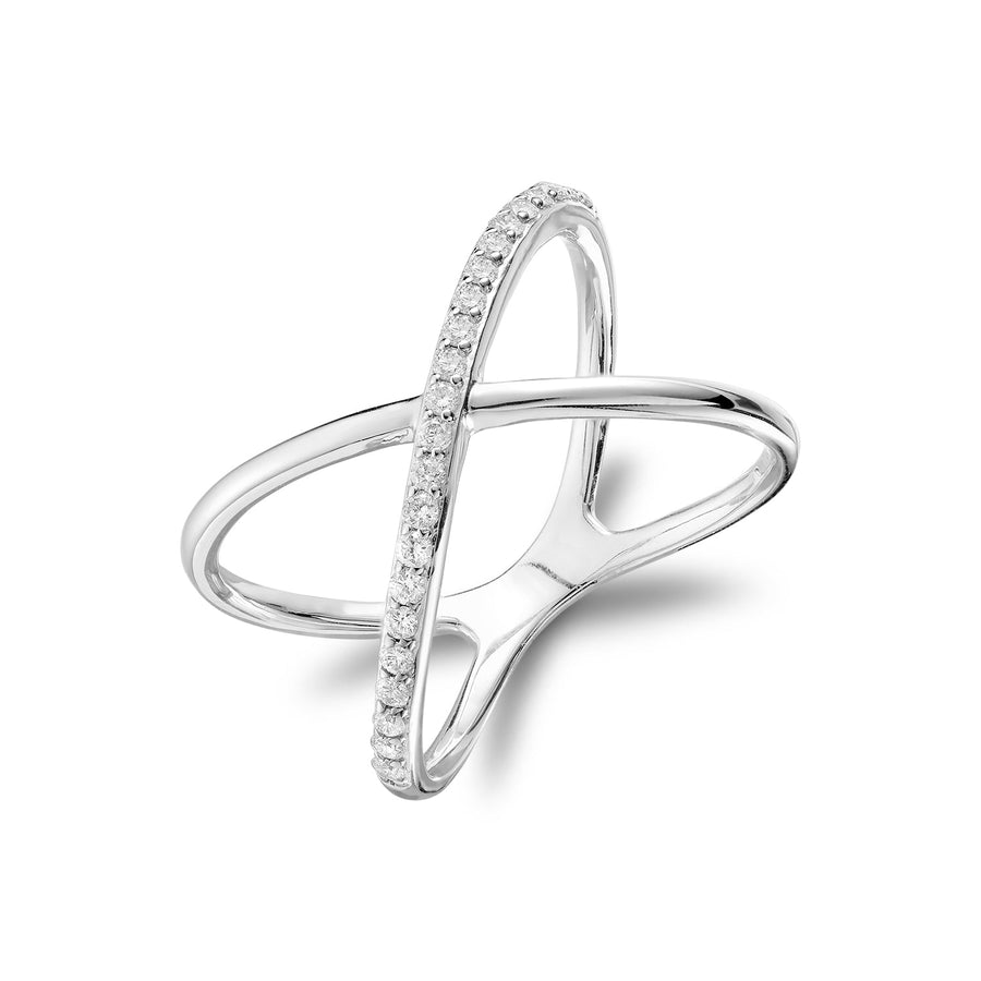 Diamond Crossover Ring