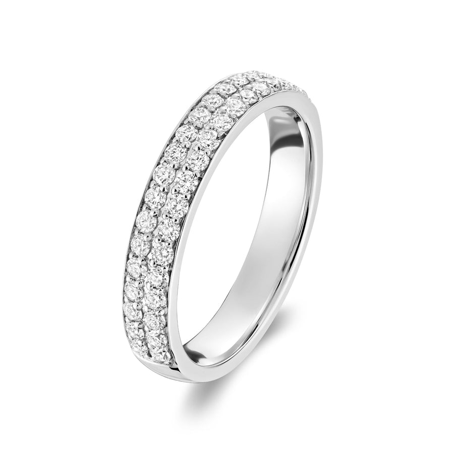 Semi Eternity Pave Diamond Ring