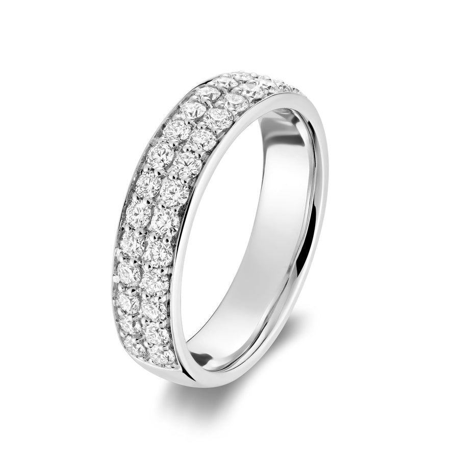 Semi Eternity Pave Diamond Ring