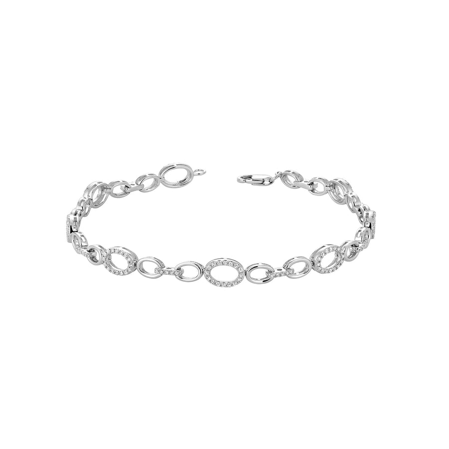 Oval Shape Diamond Halo Bracelet