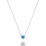 BLUE TOPAZ & DIAMOND NECKLACE