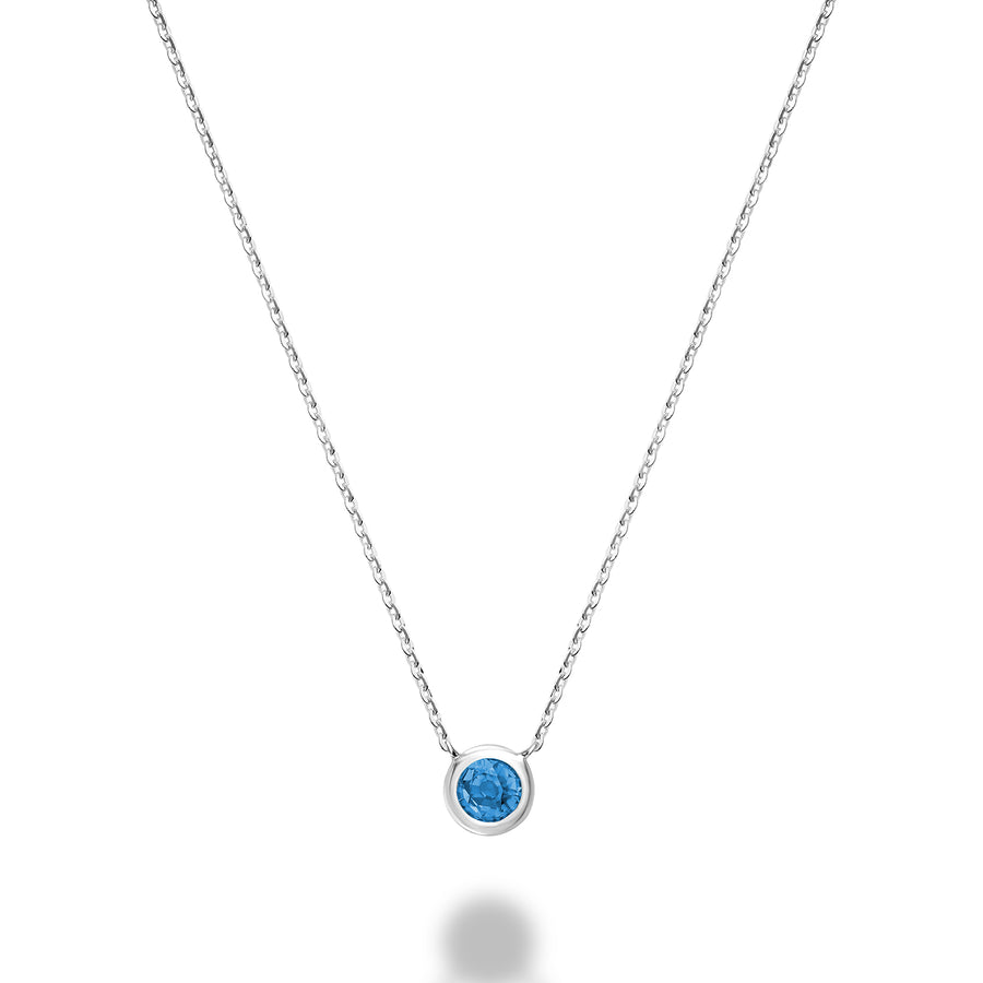 BLUE TOPAZ & DIAMOND NECKLACE