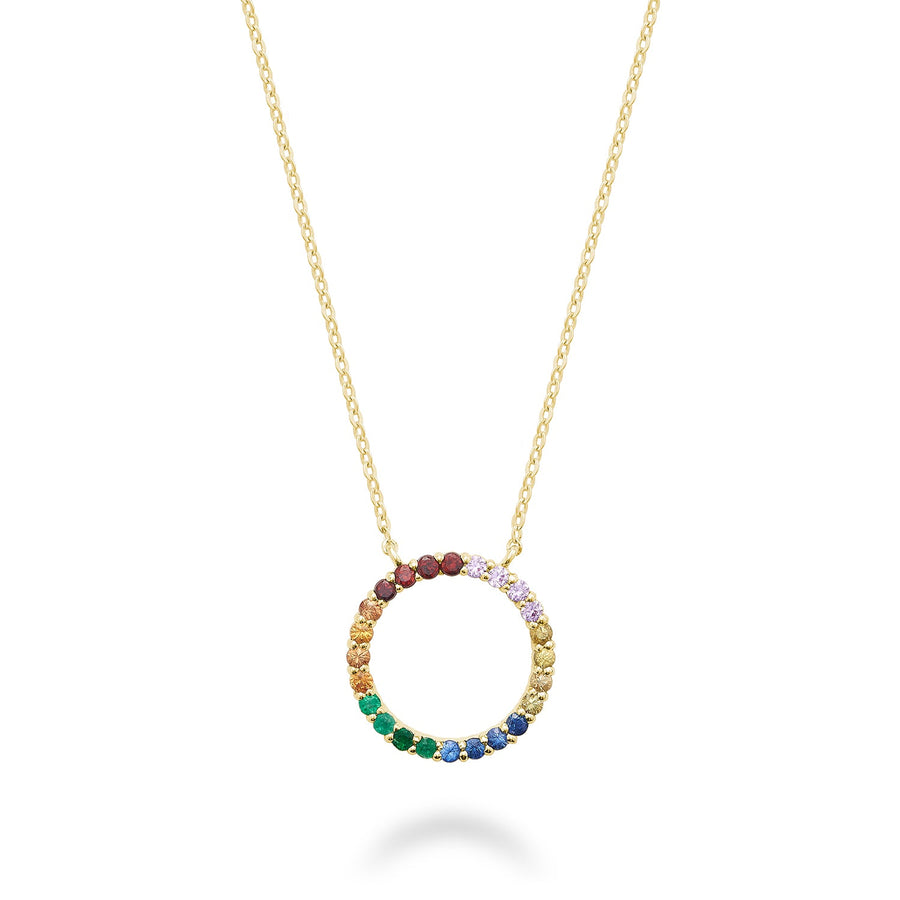 Rainbow Circle of Life Gemstone Pendant