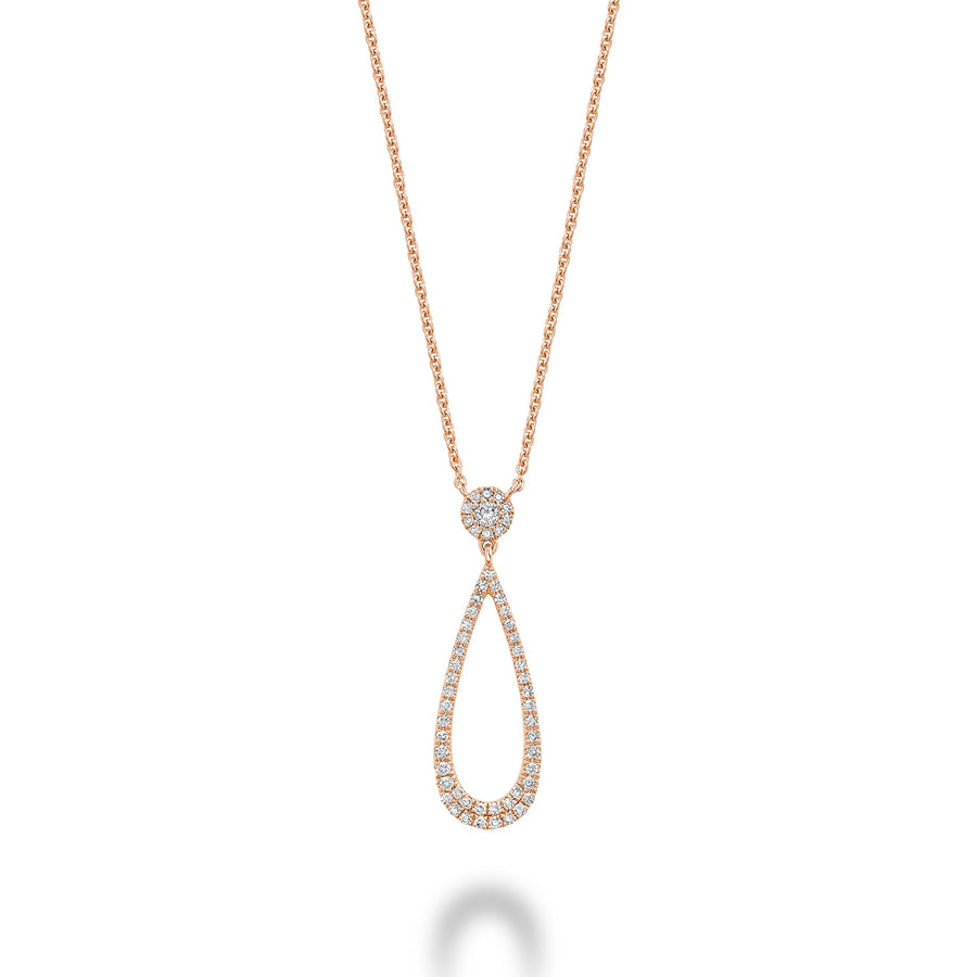 Drop Halo Diamond Necklace