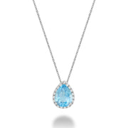 BLUE TOPAZ & DIAMOND PENDANT